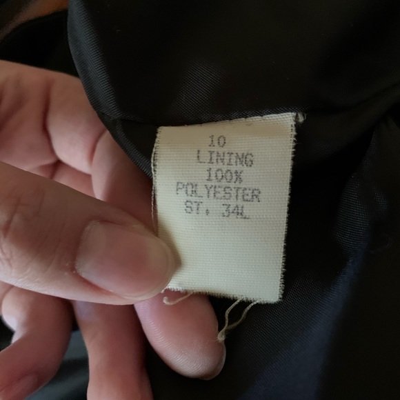 VINTAGE NORTON MCNAUGHTON BLACK WOOL BLAZER SIZE 10P - Picture 8 of 8